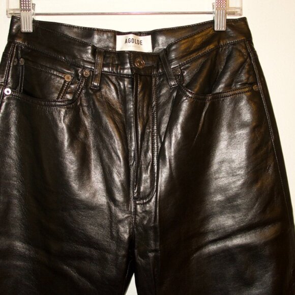 AGOLDE '90s Pinch Waist Recycled Leather High Waist Pants - Picture 7 of 7